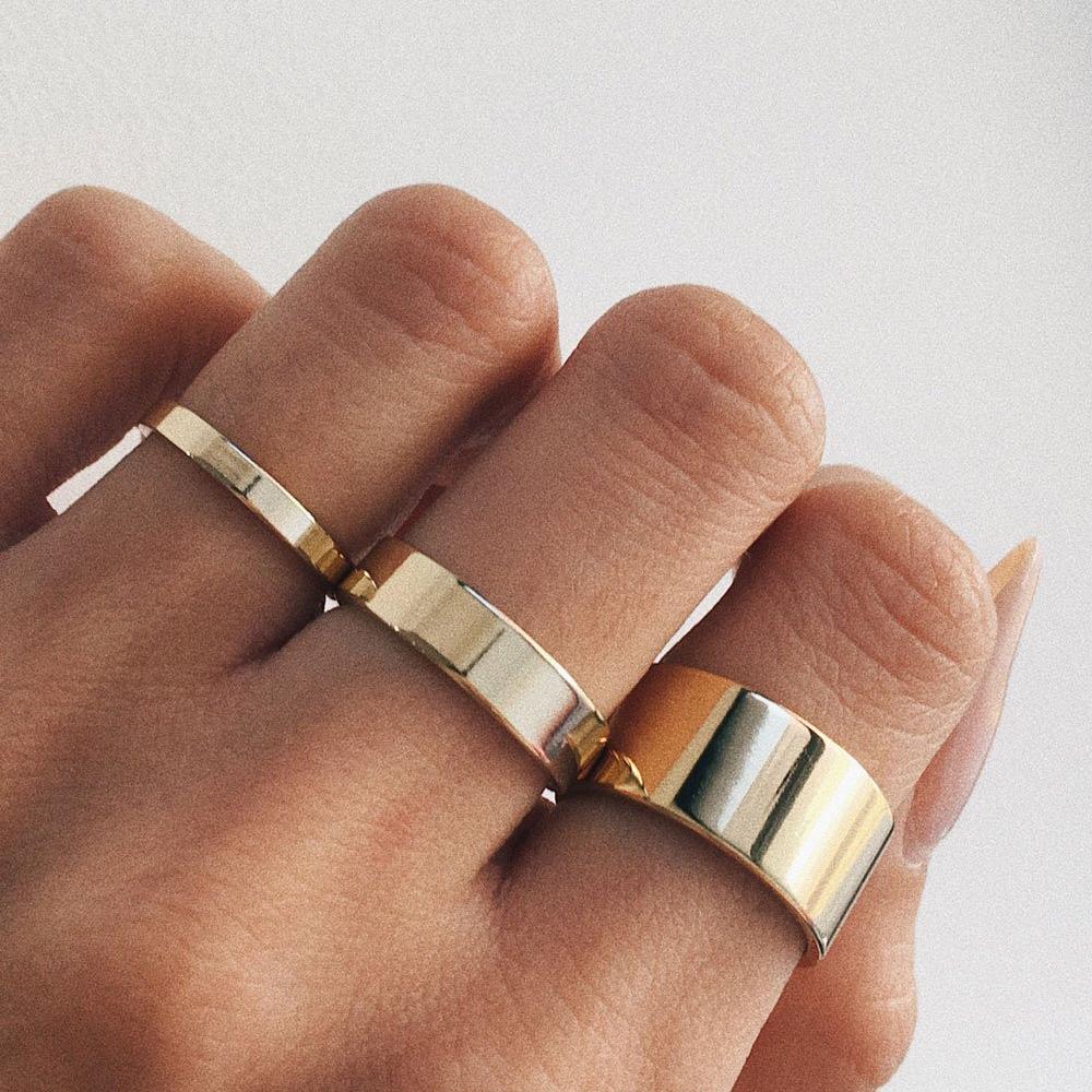 Minimal Flat Band - Wide - Bing Bang Jewelry NYC