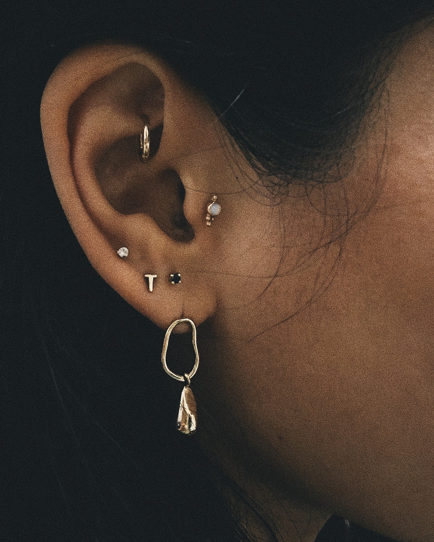 ✨14k Tiny Initial Stud - Bing Bang Jewelry NYC