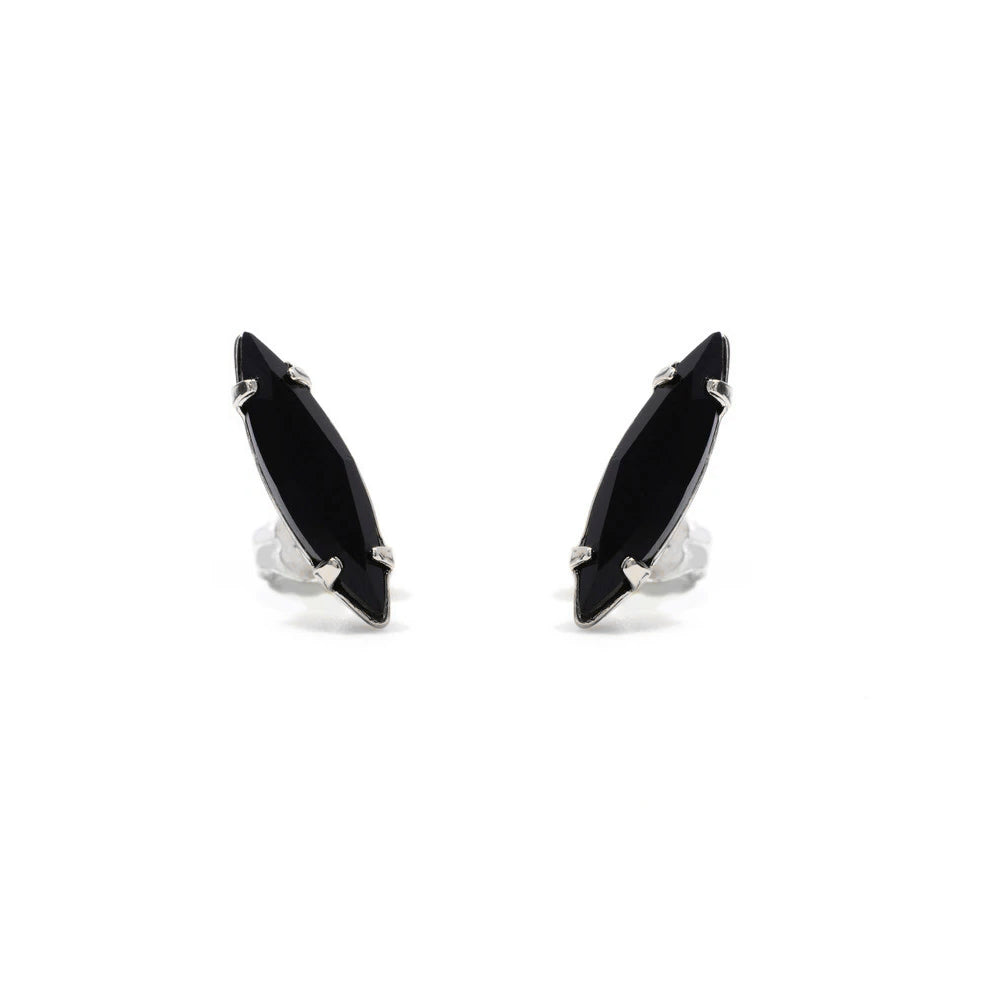 Crystal Shard Studs - Jet Black Crystal - Bing Bang Jewelry NYC