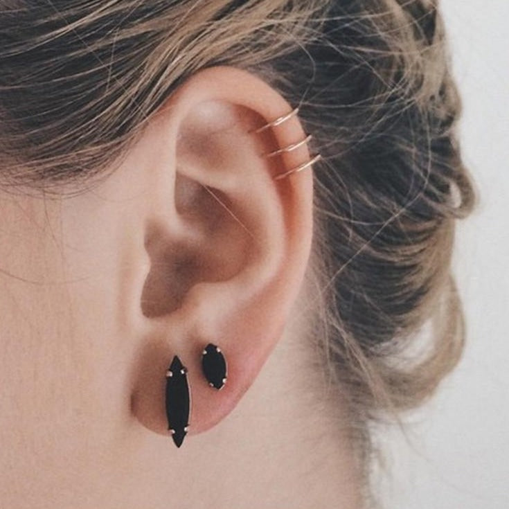 Crystal Shard Studs - Jet Black Crystal - Bing Bang Jewelry NYC