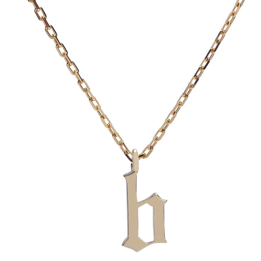 Goth Initial Necklace - Bing Bang Jewelry NYC