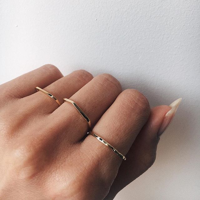 Delicate Hammered Band - Bing Bang Jewelry NYC