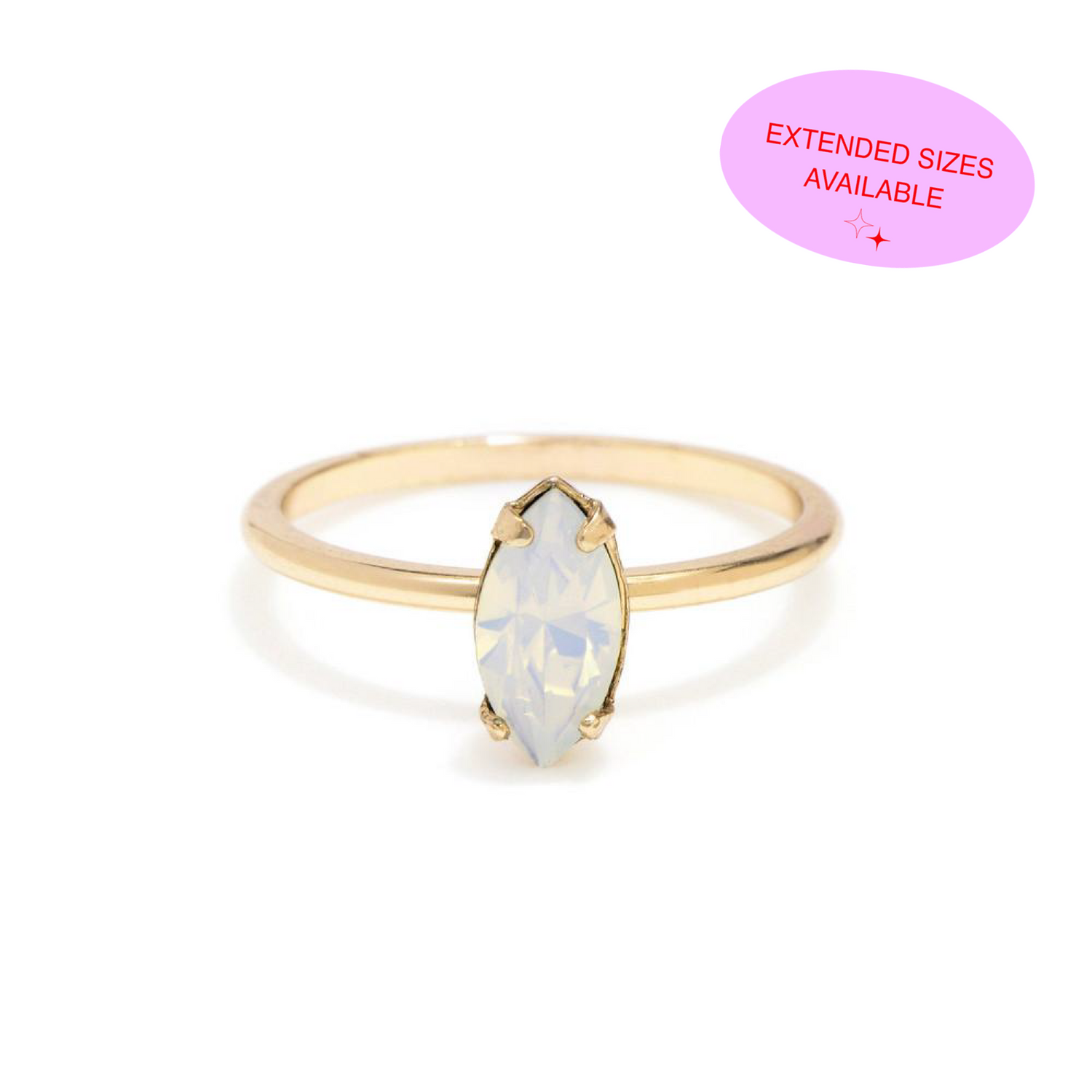 Tiny Marquis Ring - Opal Crystal - Bing Bang Jewelry NYC