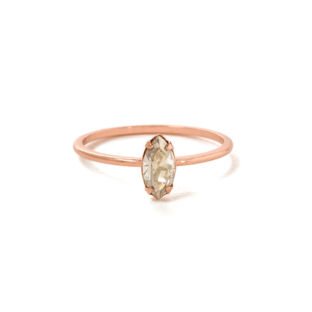 Tiny Marquis Ring - Clear Crystal - Bing Bang Jewelry NYC