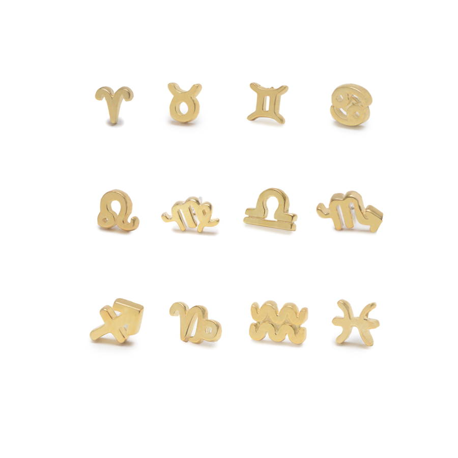 Tiny Zodiac Studs - Bing Bang Jewelry NYC
