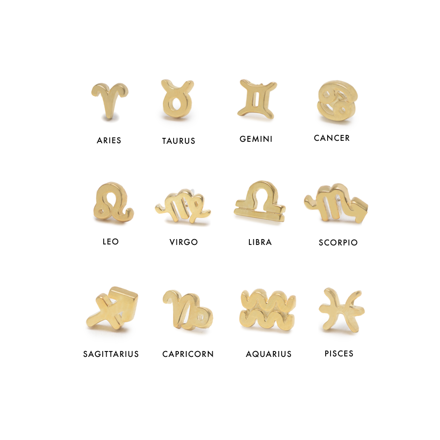 Tiny Zodiac Studs - Bing Bang Jewelry NYC