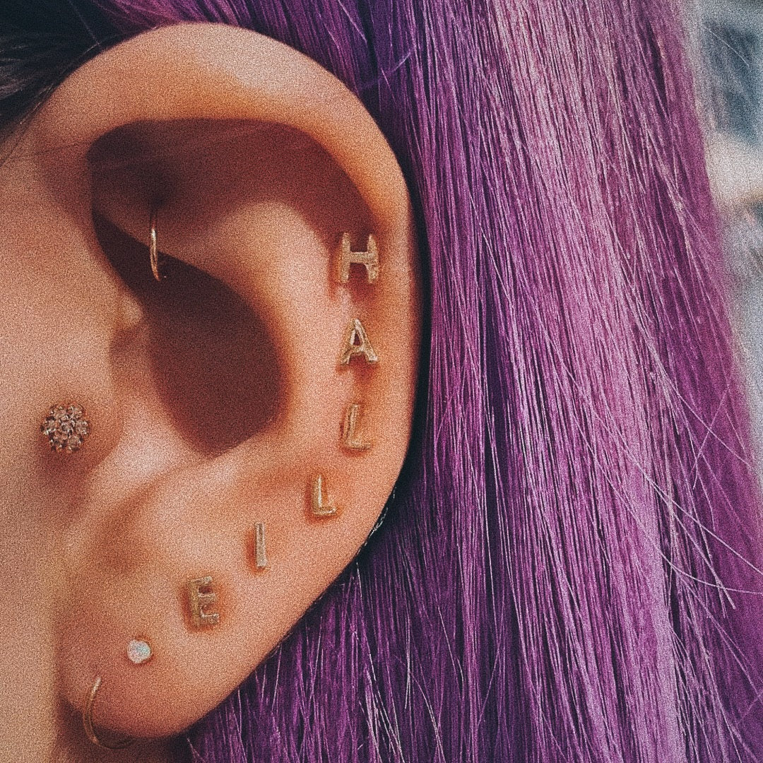 ✨14k Tiny Initial Stud - Bing Bang Jewelry NYC