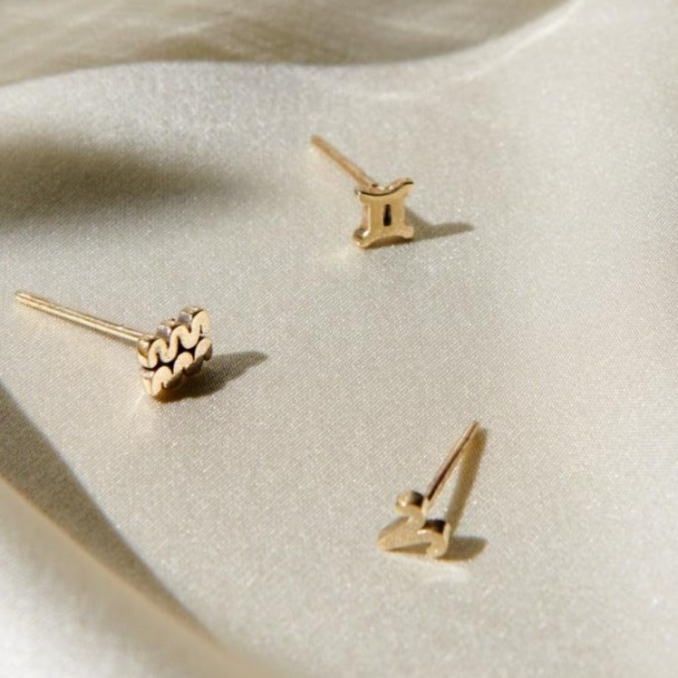 ✨14k Tiny Zodiac Studs - Bing Bang Jewelry NYC