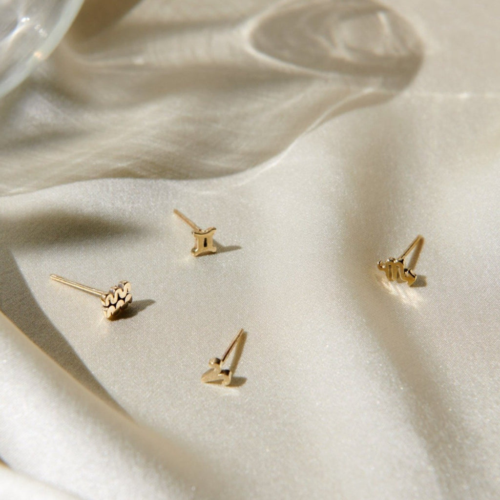 ✨14k Tiny Zodiac Studs - Bing Bang Jewelry NYC