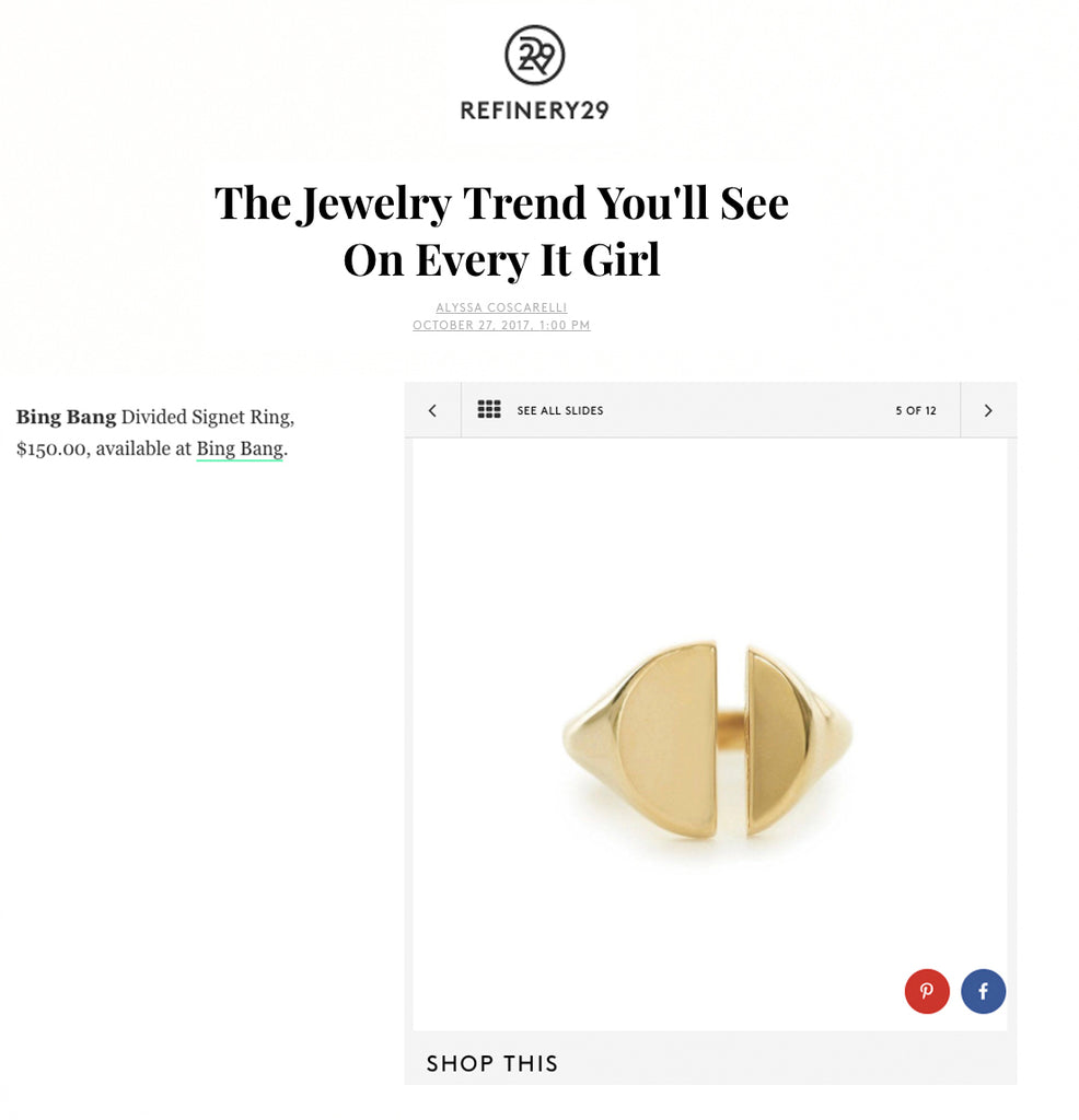 Divided Signet Ring - Bing Bang Jewelry NYC