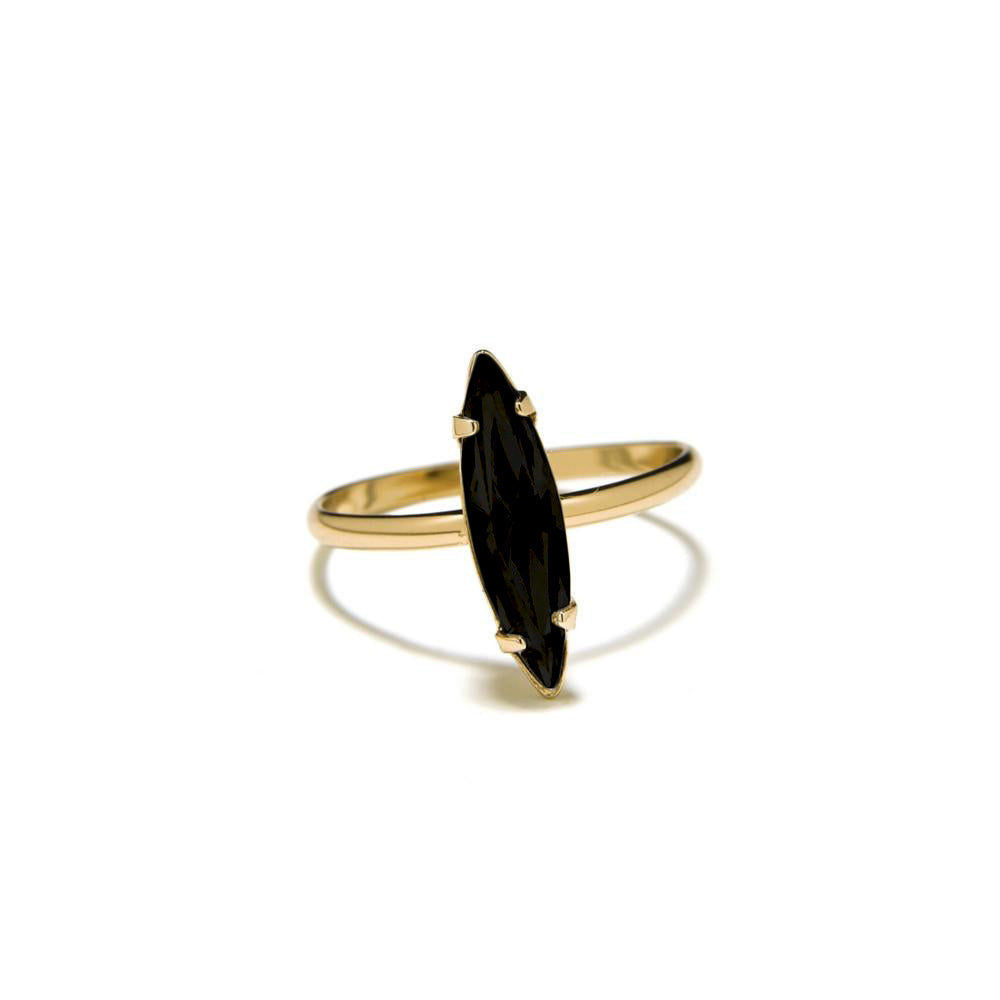 Crystal Shard Ring - Jet Crystal - Bing Bang Jewelry NYC