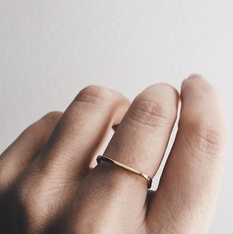 Delicate Square Band - Bing Bang Jewelry NYC