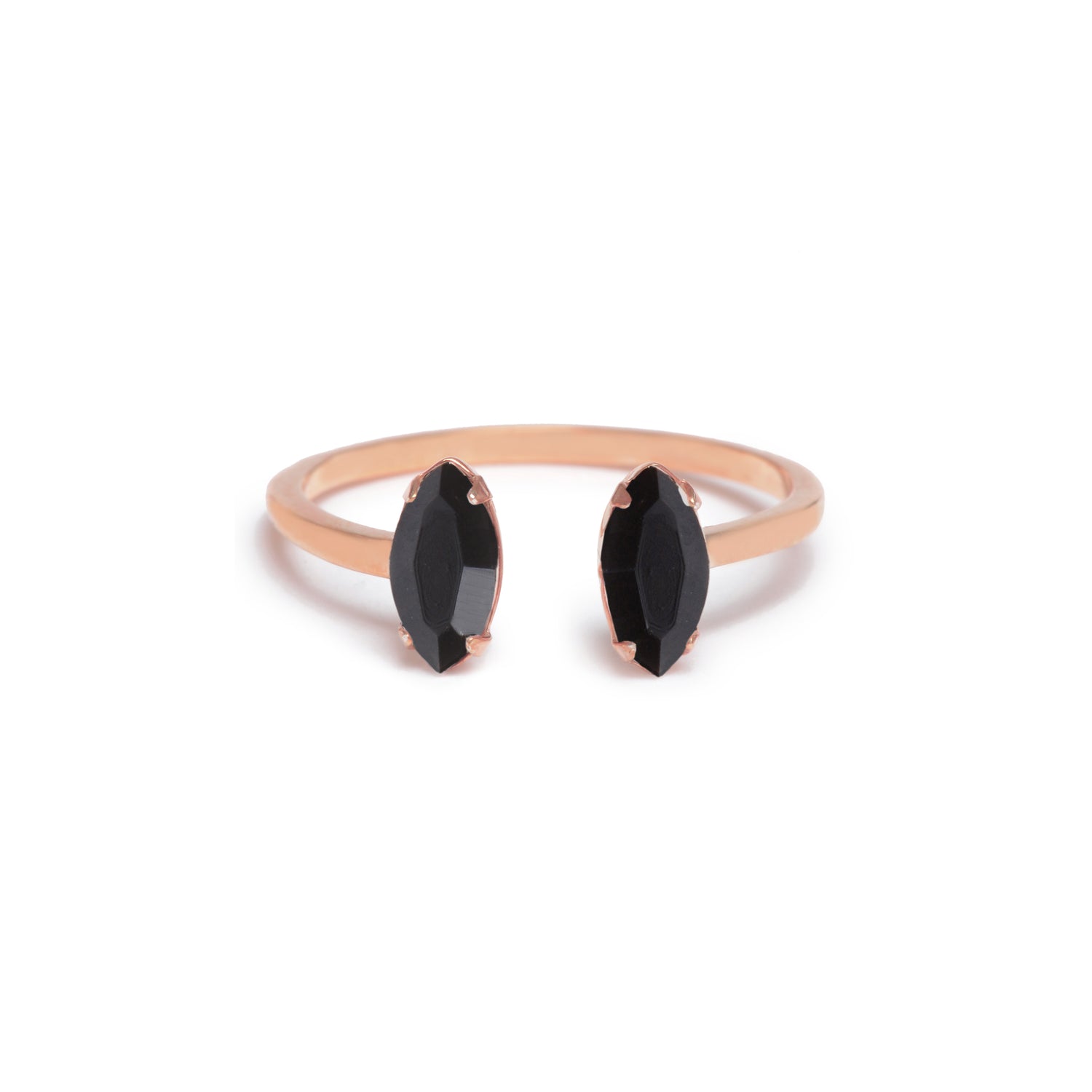 Double Marquis Ring - Jet - Bing Bang Jewelry NYC