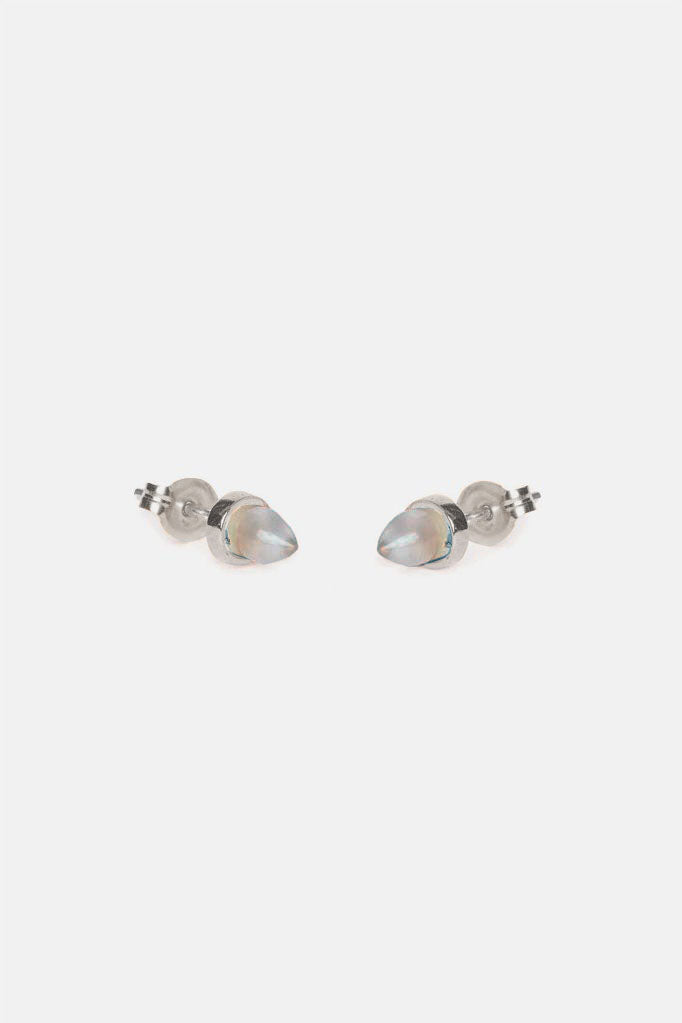 Gemstone Bullet  Studs - Bing Bang Jewelry NYC