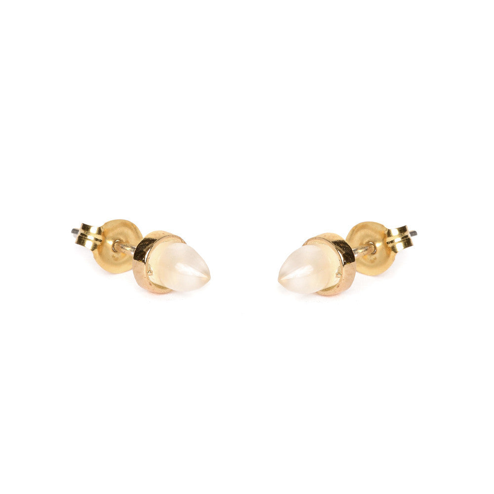 Gemstone Bullet  Studs - Bing Bang Jewelry NYC