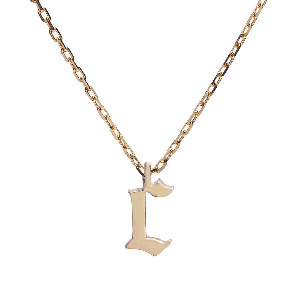 Goth Initial Necklace - Bing Bang Jewelry NYC