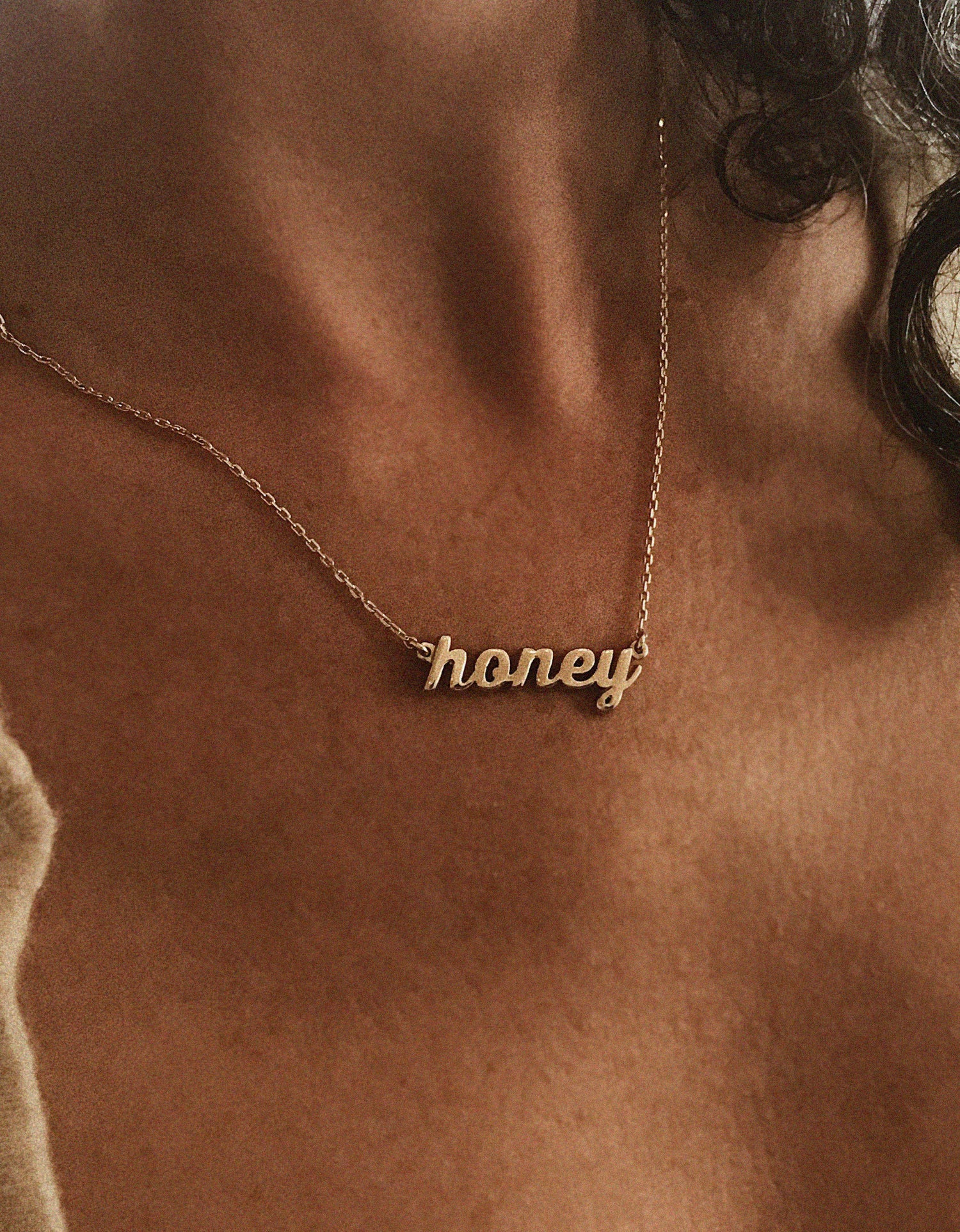 Gold honey necklace hotsell