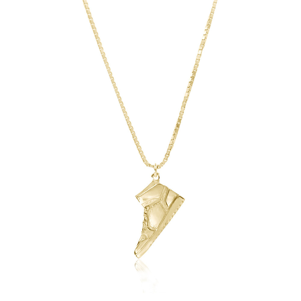 Nike Logo Pendant Necklace W/ Gold Metal Chain
