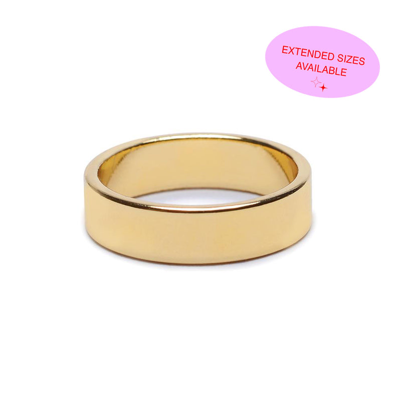 Minimal Flat Band - Wide - Bing Bang Jewelry NYC