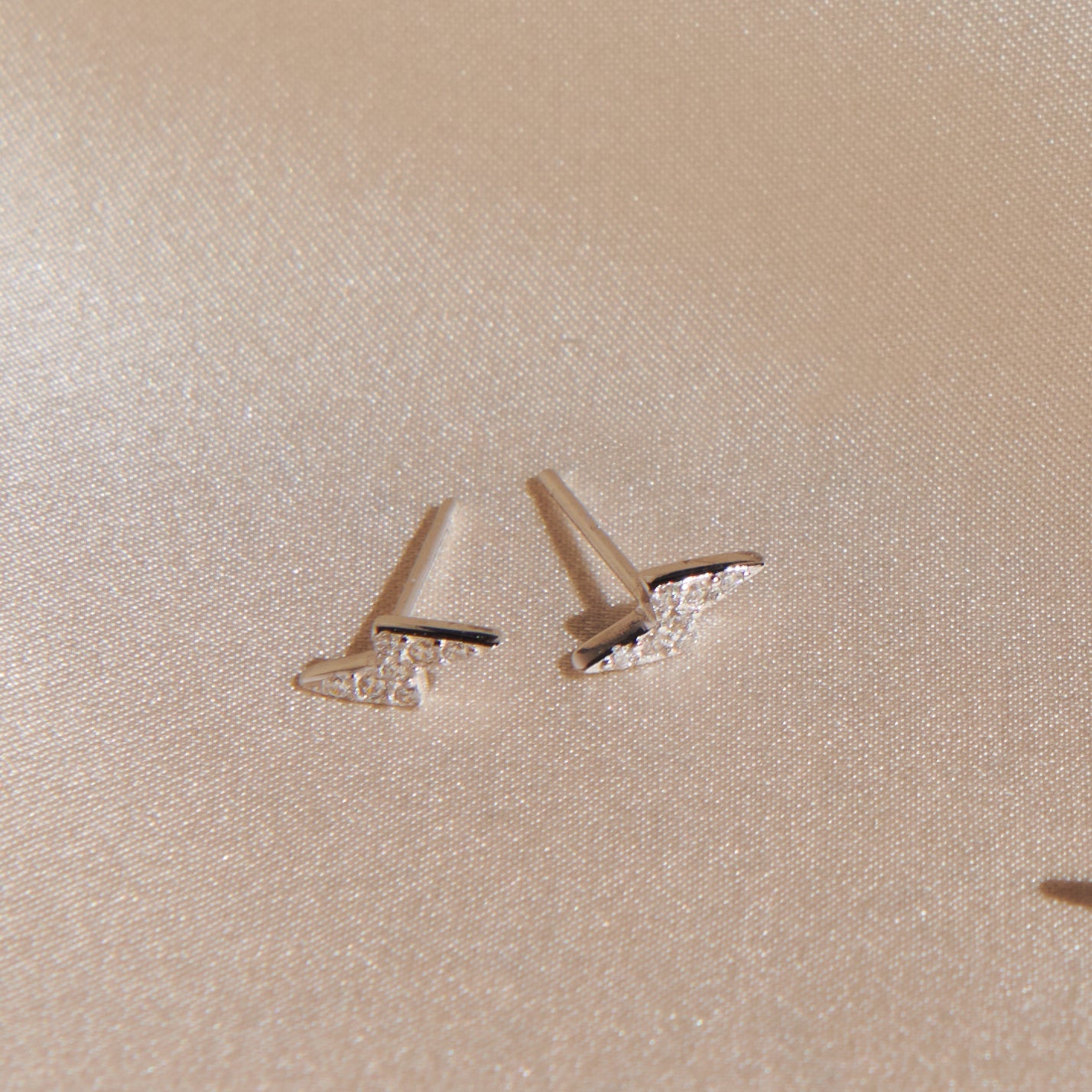 Pavé Lightning Bolt Studs - Bing Bang Jewelry NYC