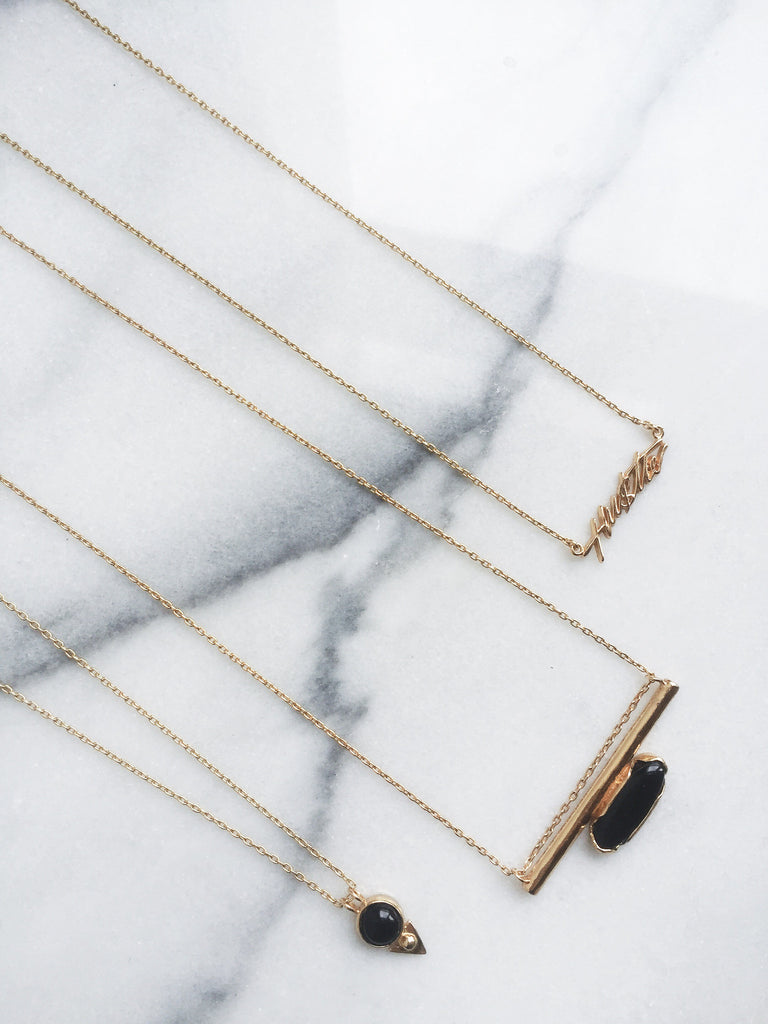 Horizon Line Necklace - Gold - Bing Bang Jewelry NYC