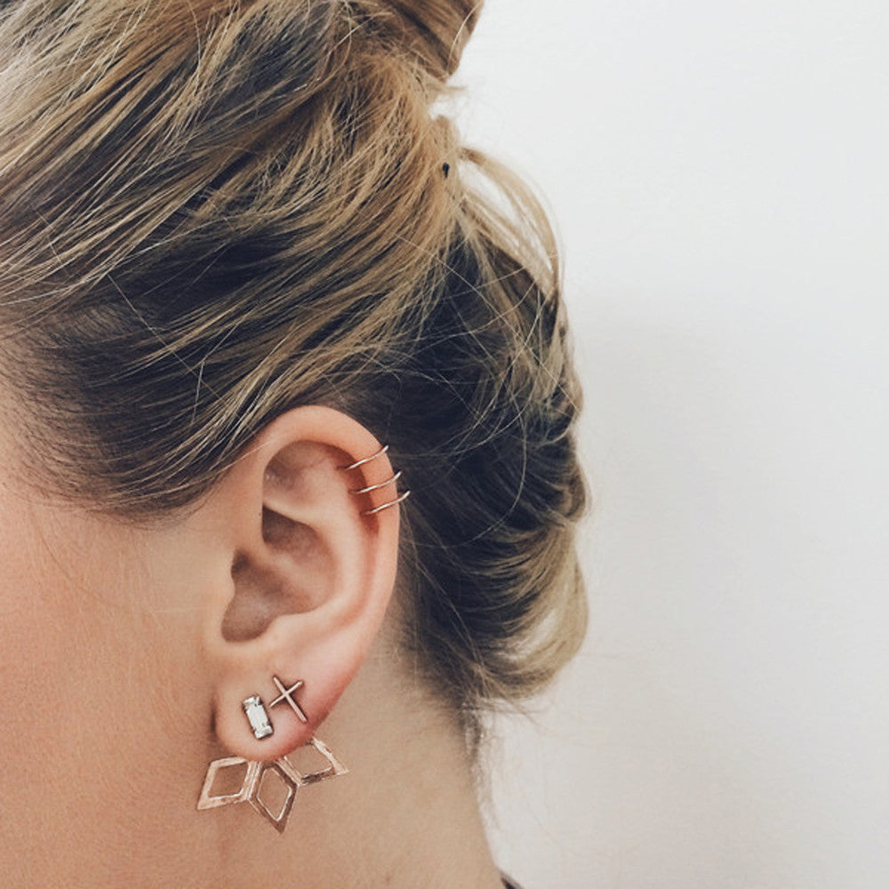 Skinny Cross Studs - Bing Bang Jewelry NYC