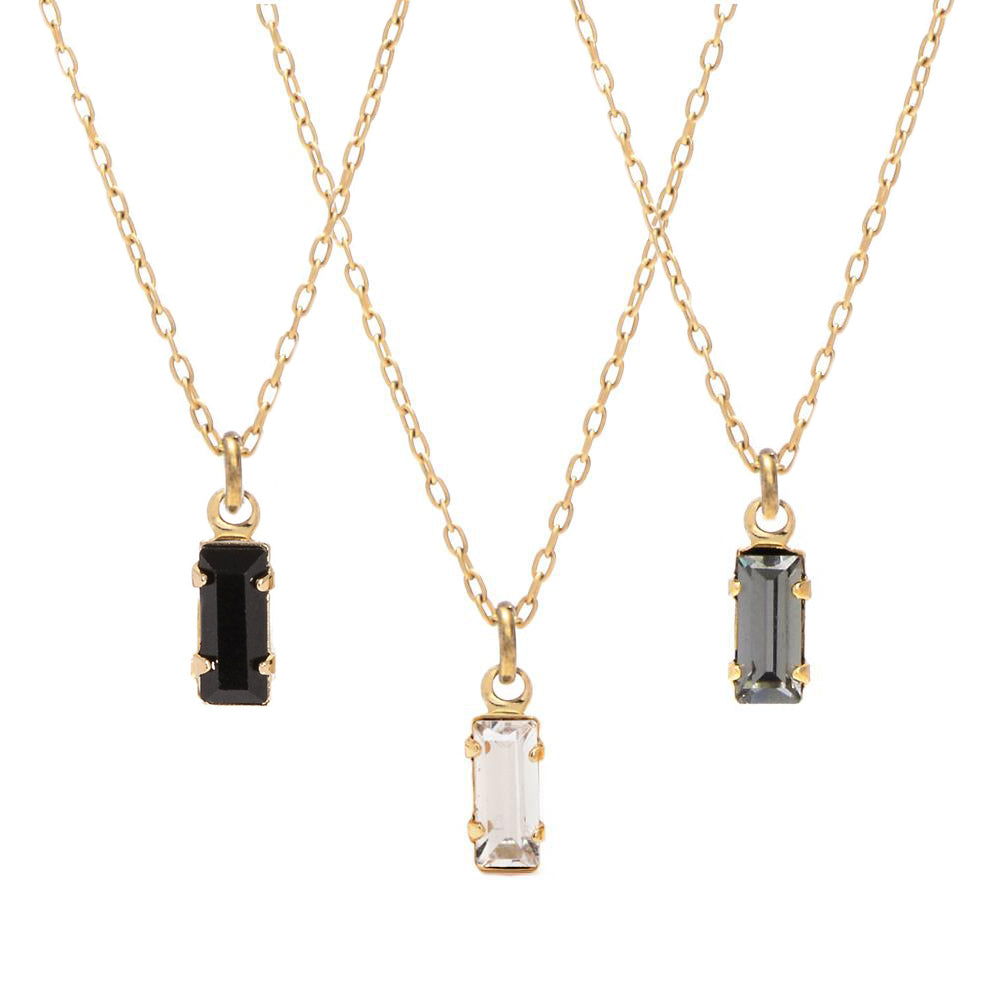 Tiny Baguette Necklace - Bing Bang Jewelry NYC