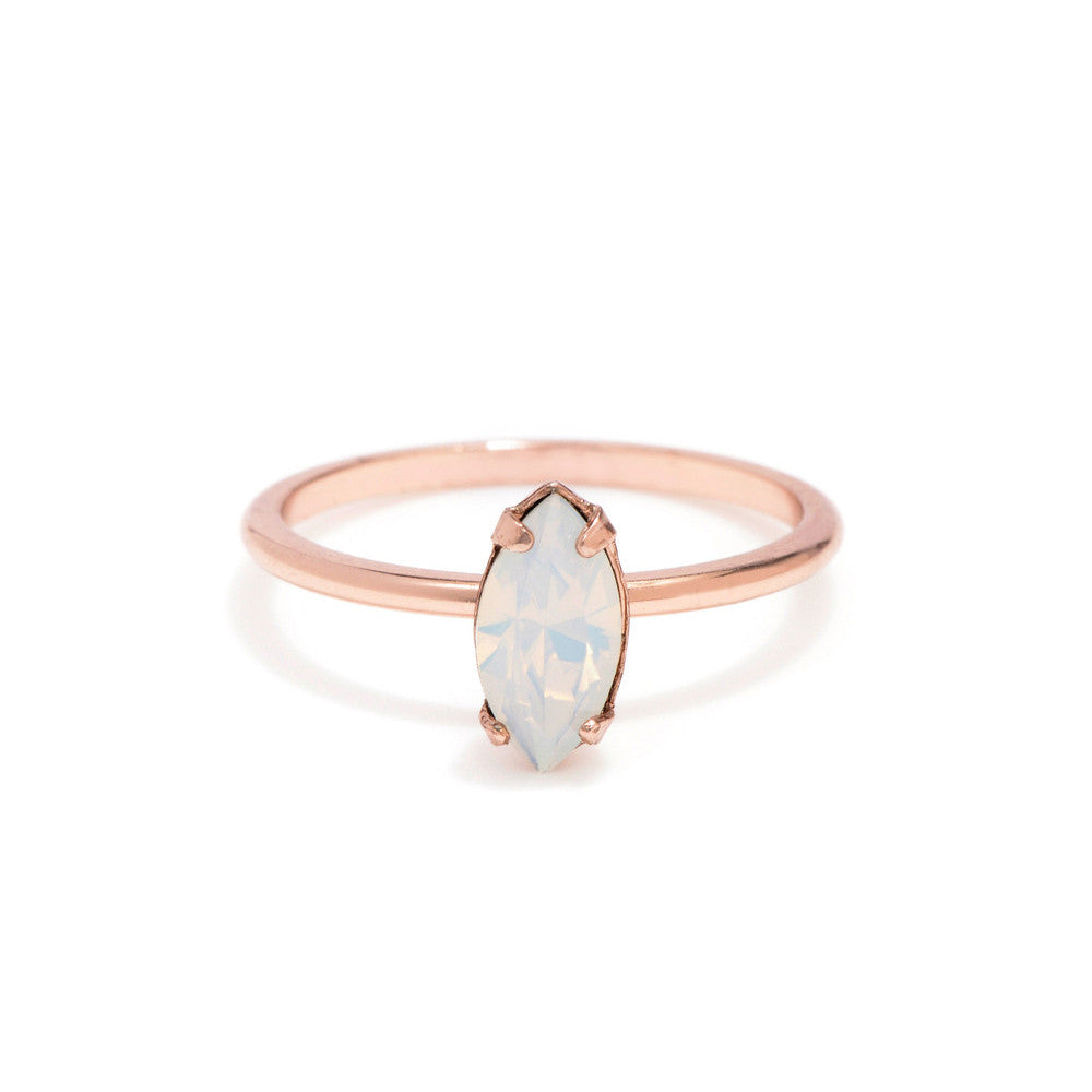 Tiny Marquis Ring - Opal Crystal - Bing Bang Jewelry NYC