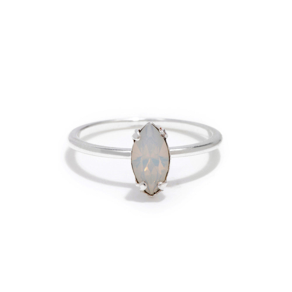Tiny Marquis Ring - Opal Crystal - Bing Bang Jewelry NYC