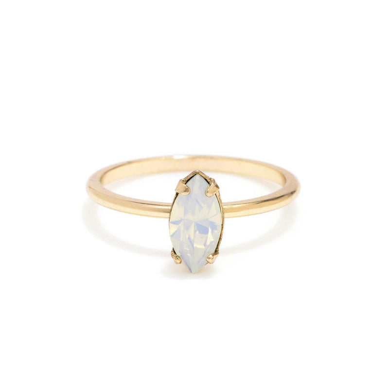 Tiny Marquis Ring - Opal Crystal - Bing Bang Jewelry NYC