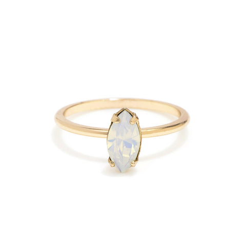 Tiny Marquis Ring - Opal Crystal - Bing Bang Jewelry NYC