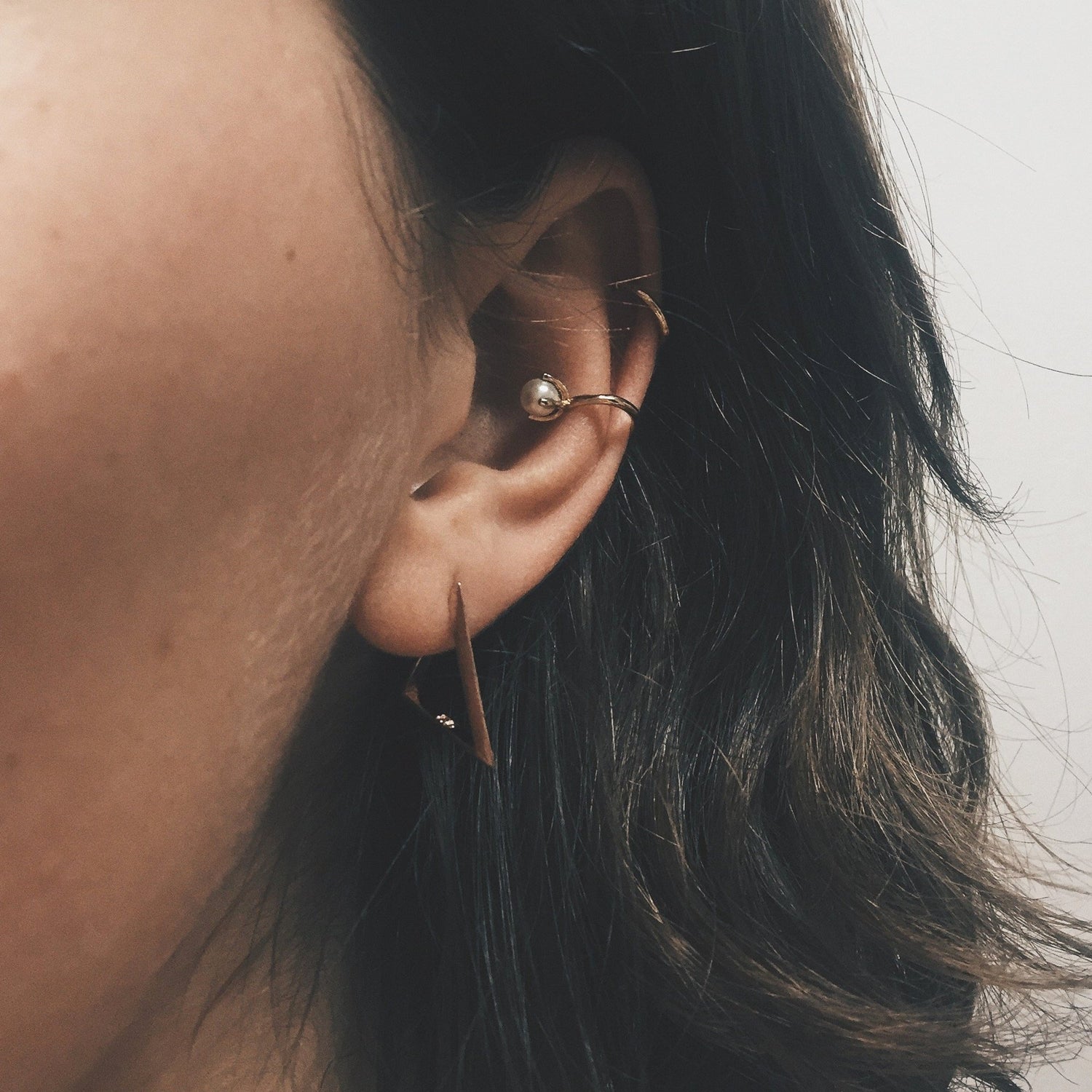 Tiny Pearl Ear Cuff - Bing Bang Jewelry NYC