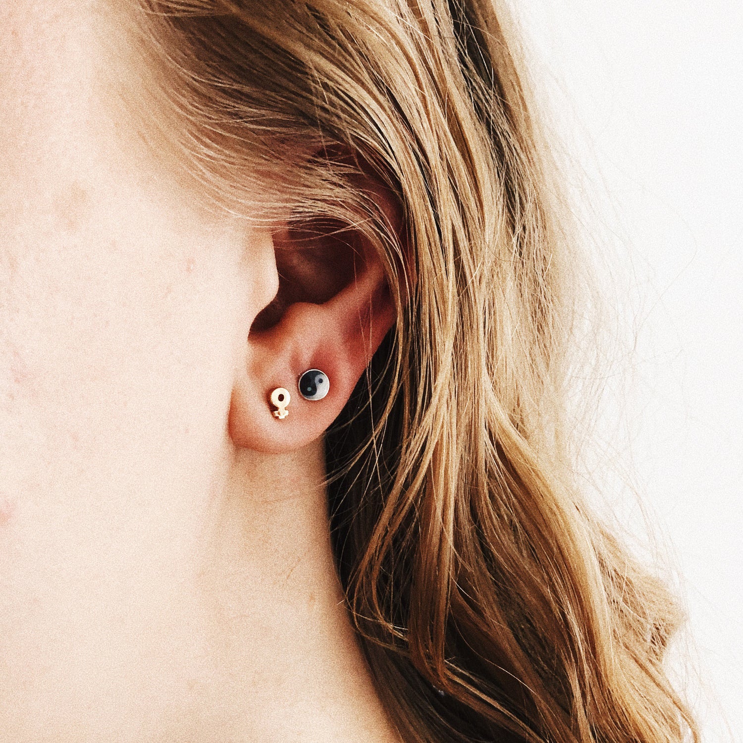 Tiny Yin Yang Studs