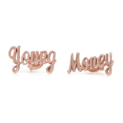 Young Money Studs-Rose Gold - Bing Bang Jewelry NYC