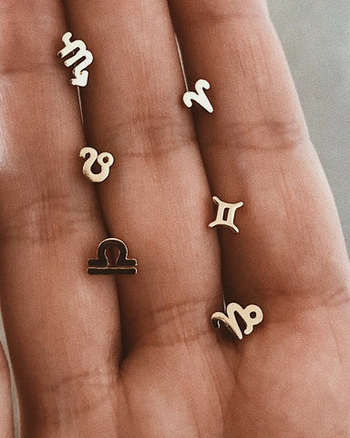 Tiny Zodiac Studs - Bing Bang Jewelry NYC