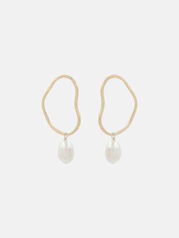 Aalto Midi Pearl Drop Earrings - Bing Bang Jewelry NYC