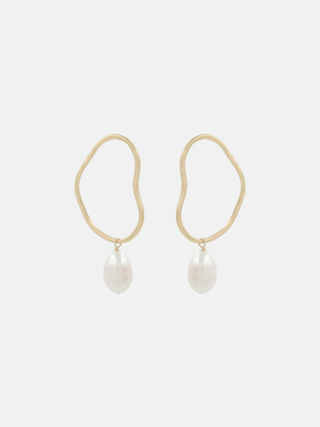Aalto Midi Pearl Drop Earrings - Bing Bang Jewelry NYC