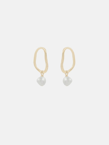 Aalto Mini Pearl Drop Earrings - Bing Bang Jewelry NYC