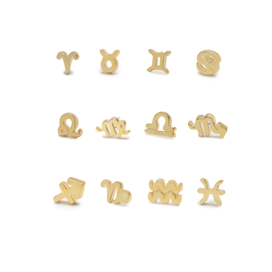 Tiny Zodiac Studs - Bing Bang Jewelry NYC