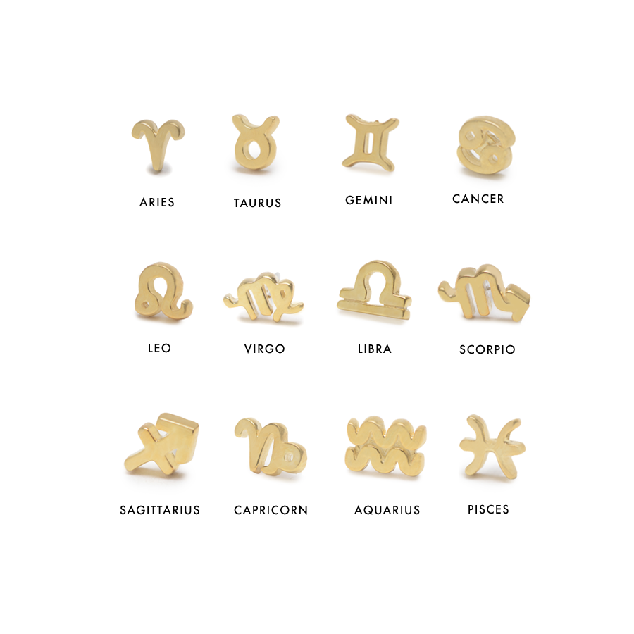 ✨14k Tiny Zodiac Stud - Bing Bang Jewelry NYC